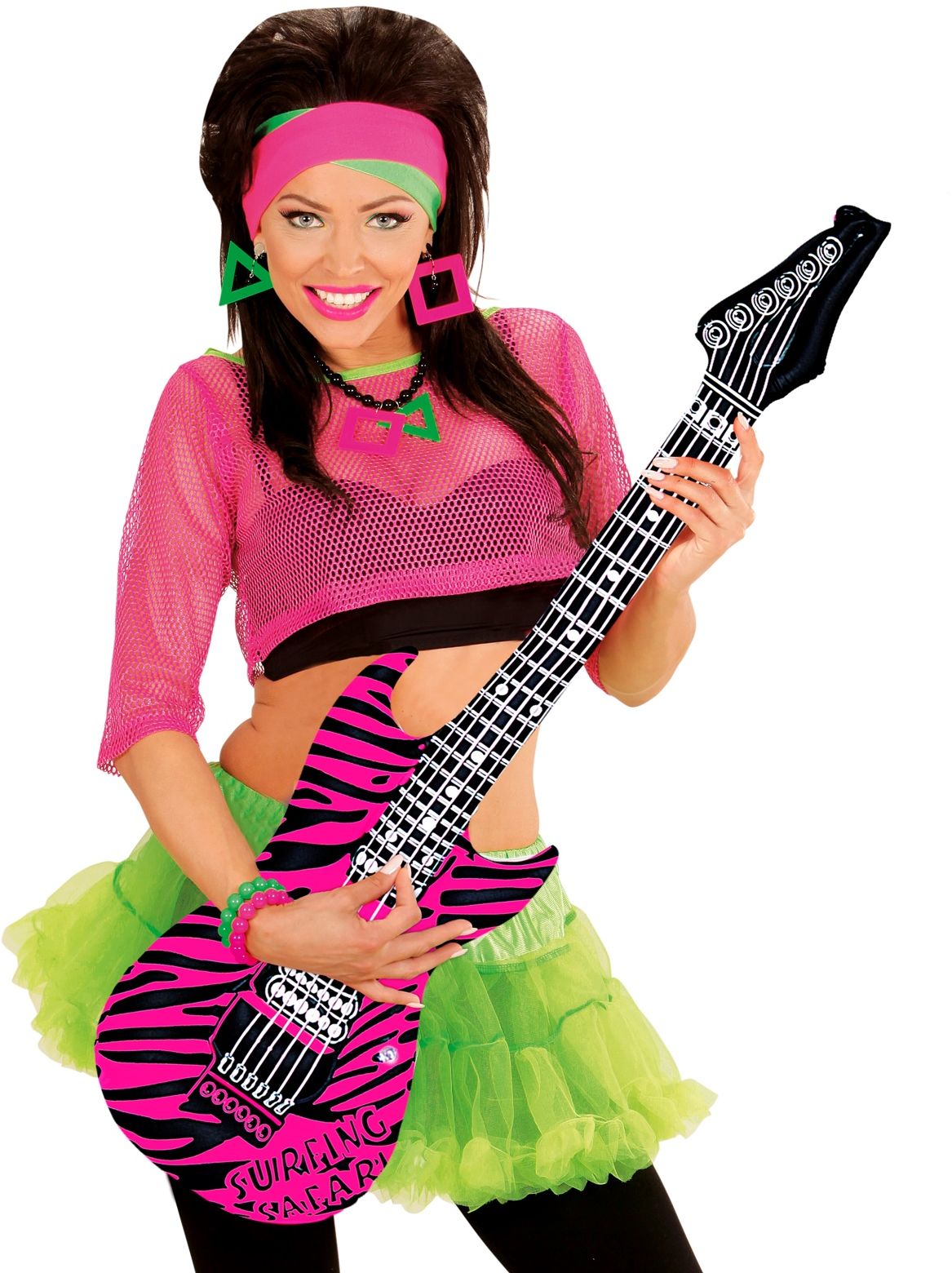 Roze zebra print gitaar opblaasbaar
