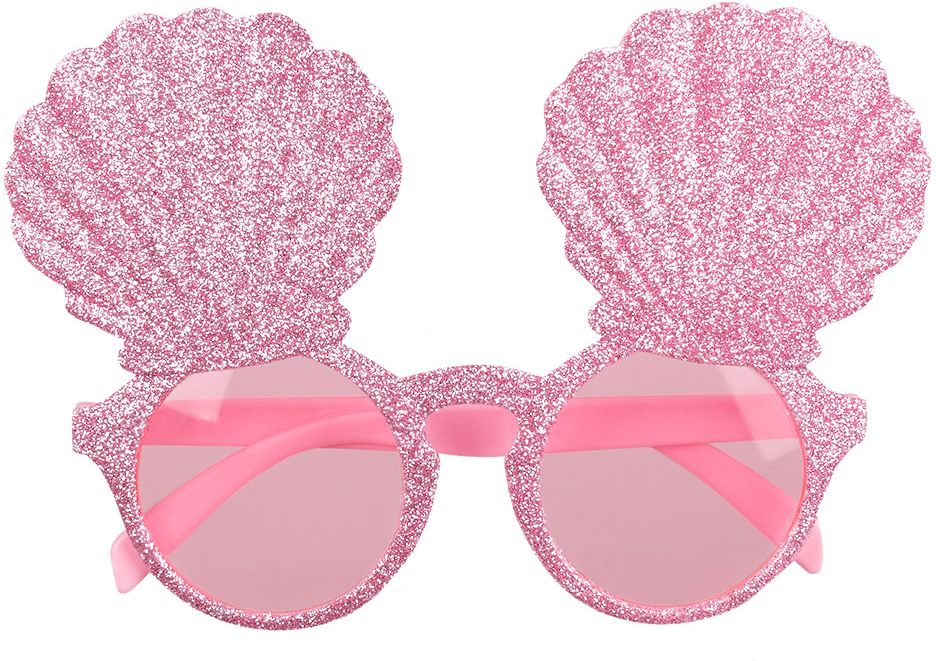 Roze zeemeermin schelpen feestbril