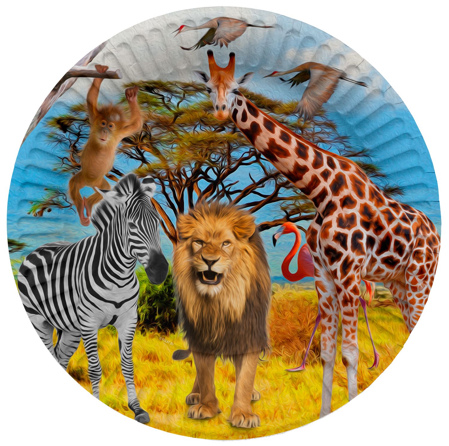 Safari dieren Afrika feestbordjes 8 stuks