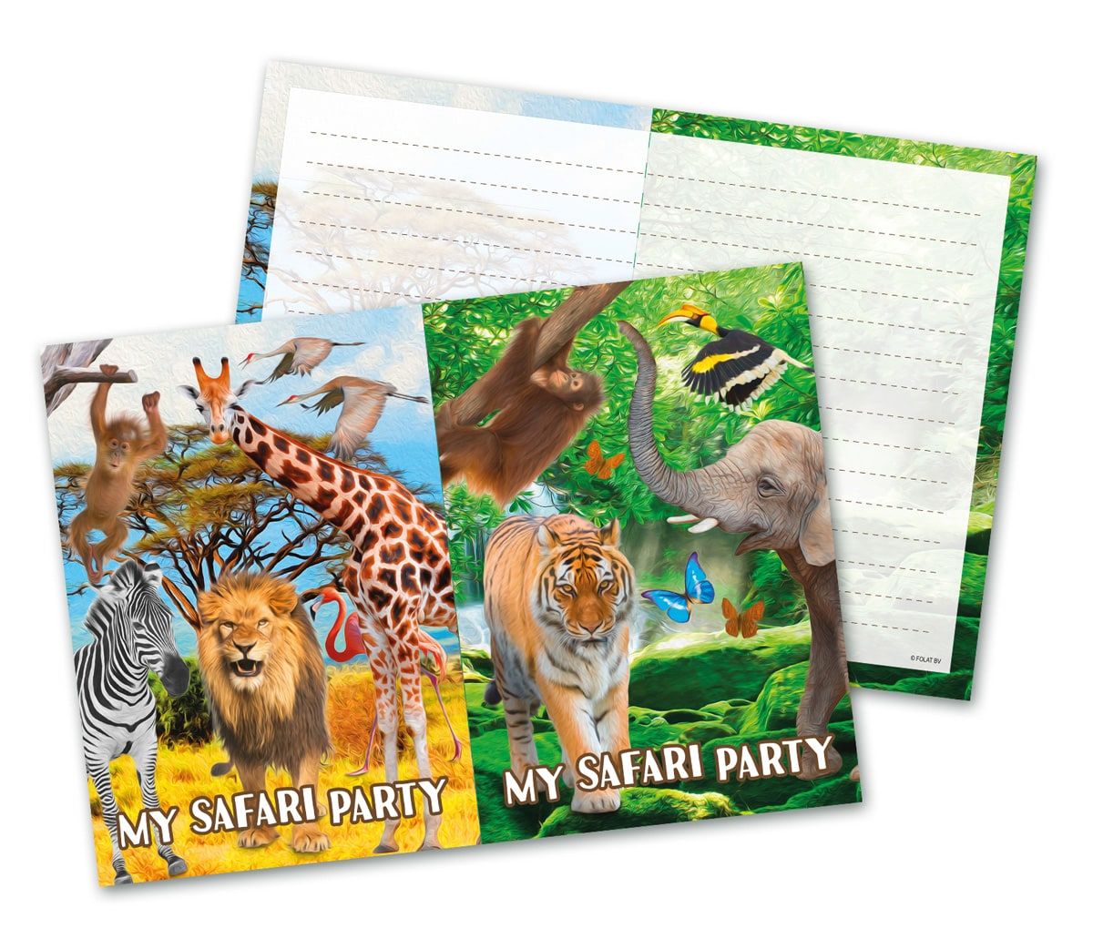 Safari party verjaardag uitnodigingen 8 stuks