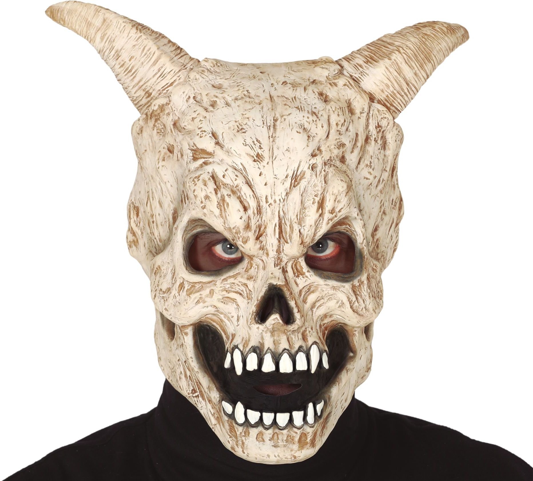 Satan schedel masker met hoorns