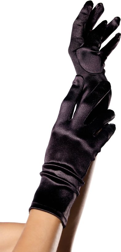 Satijnen zwarte handschoenen