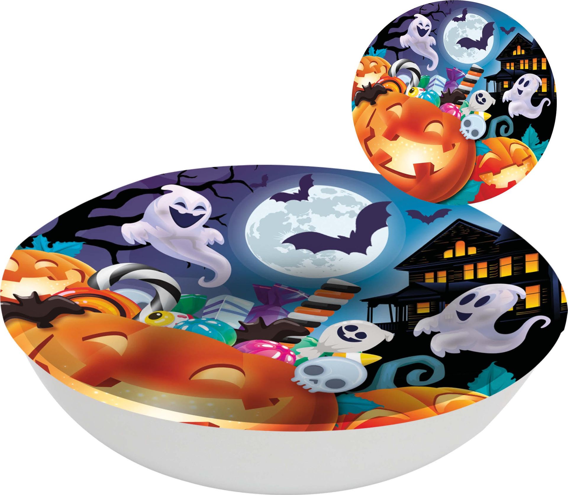 Schaal pompoen vrolijk 32 cm halloween