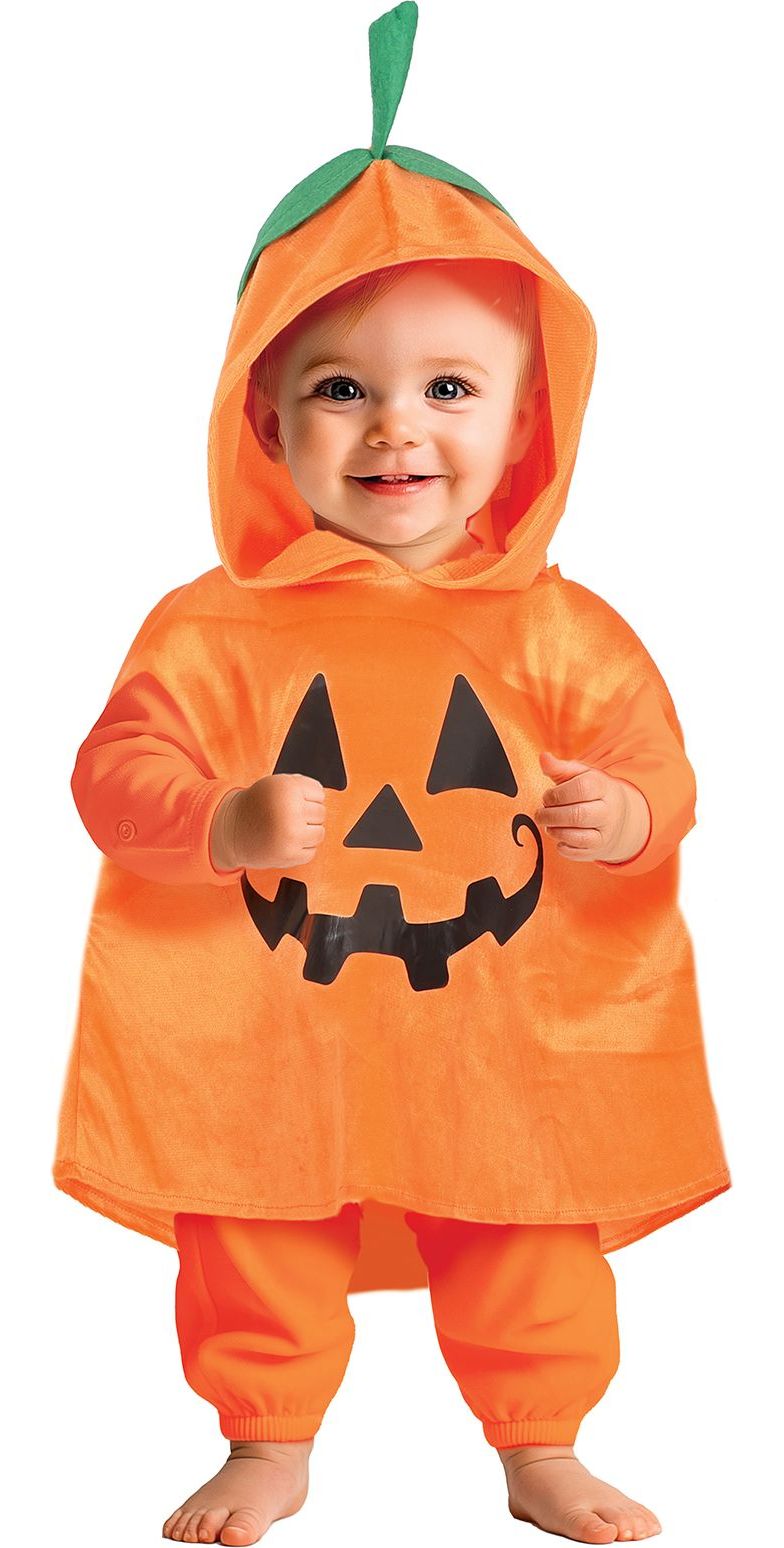 Schattige Oranje Pompoen Poncho Baby