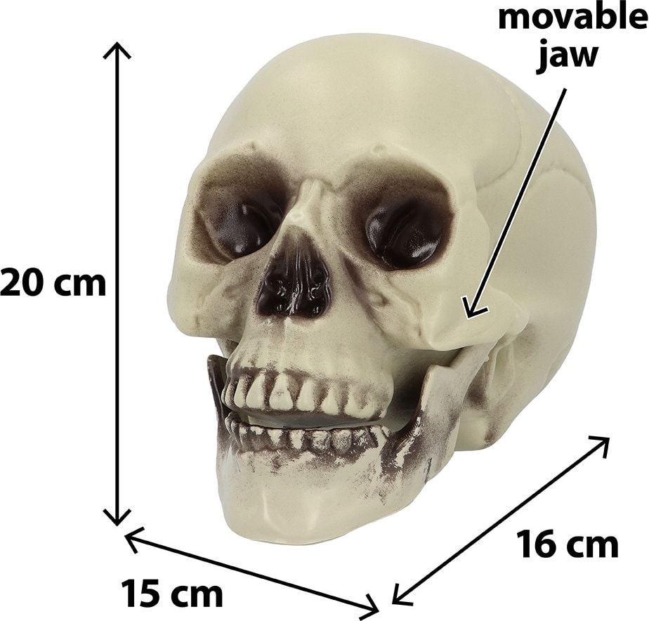 Schedel met Bewegende Kaak Halloween Decoratie