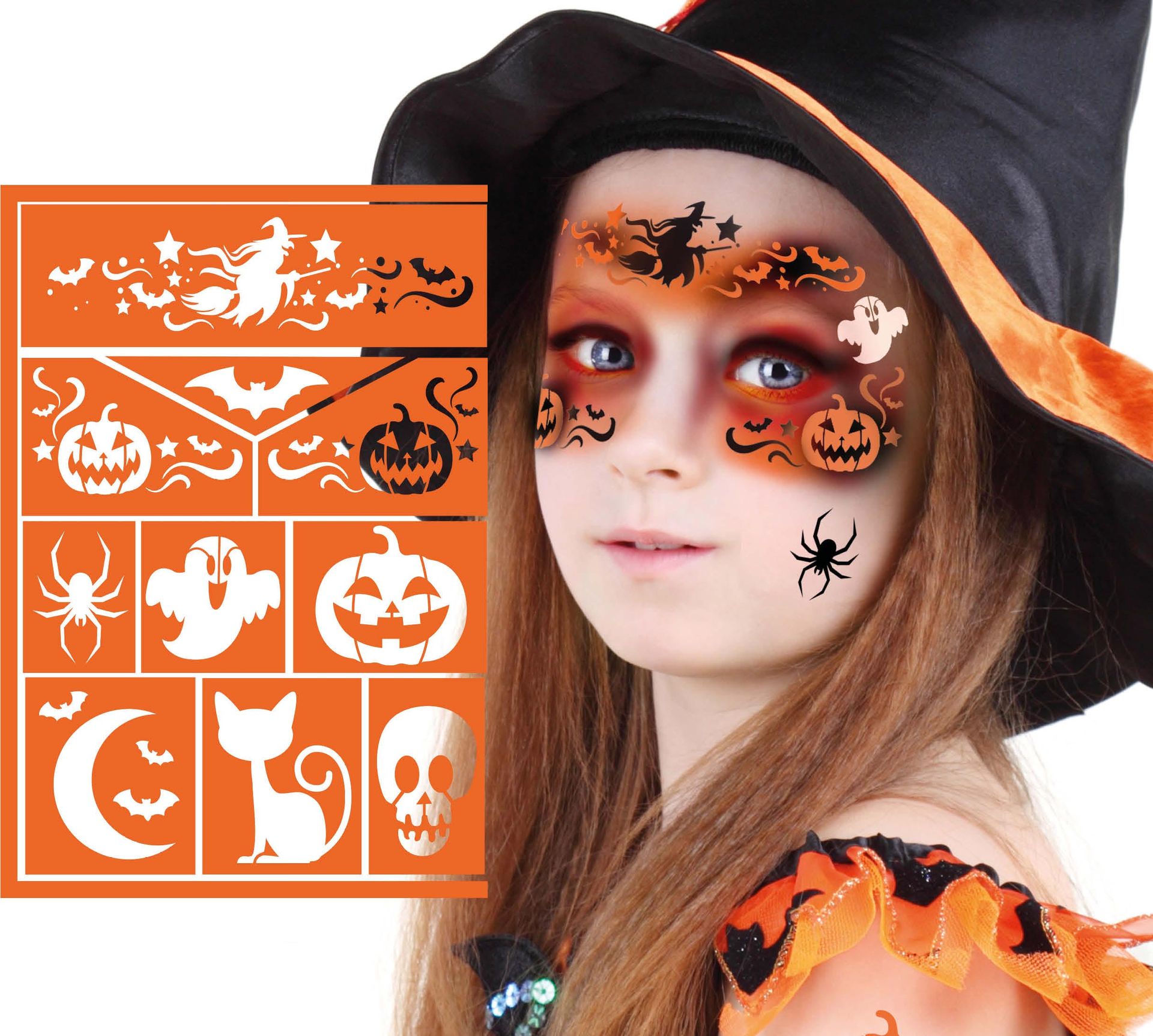 Schmink sjabloon kind halloween figuren