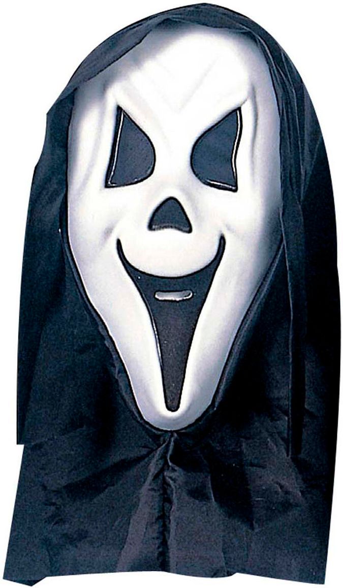 Scream masker met zwarte kap