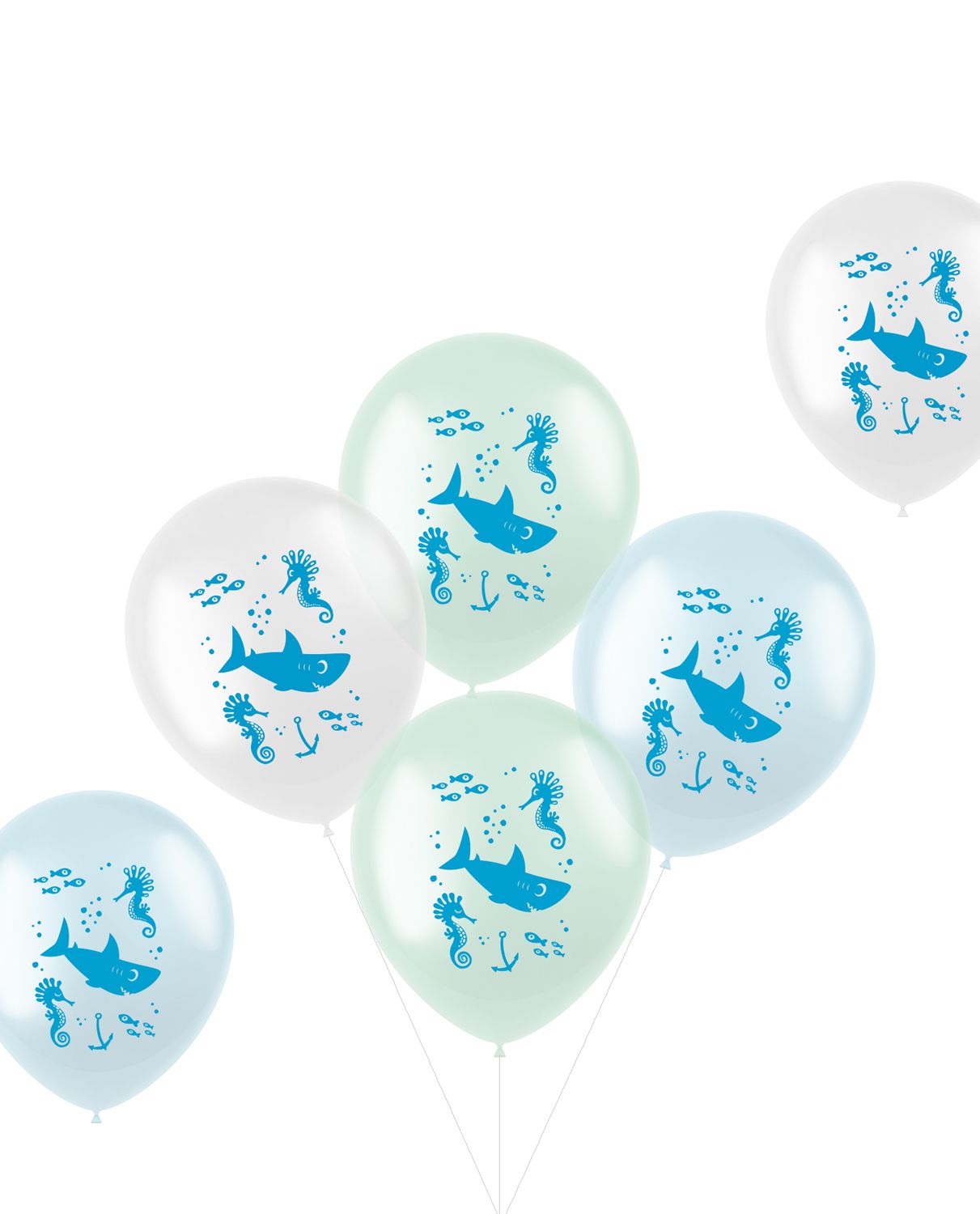 Sea world pastel blauw ballonnen