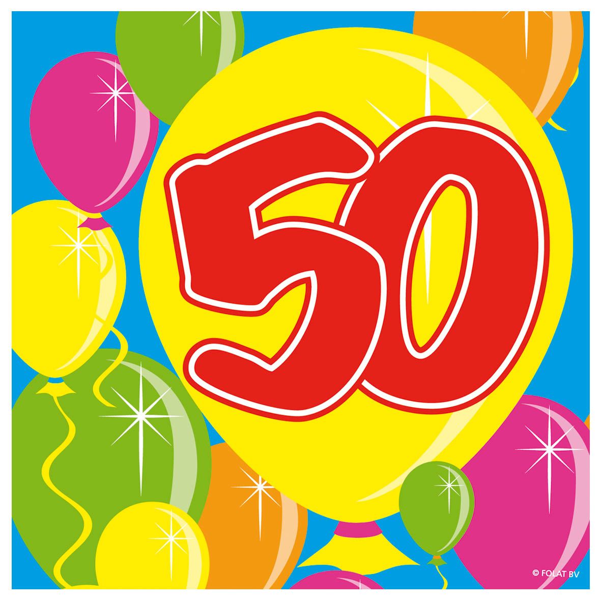 Servetten 50 Jaar Balloons 25x25cm