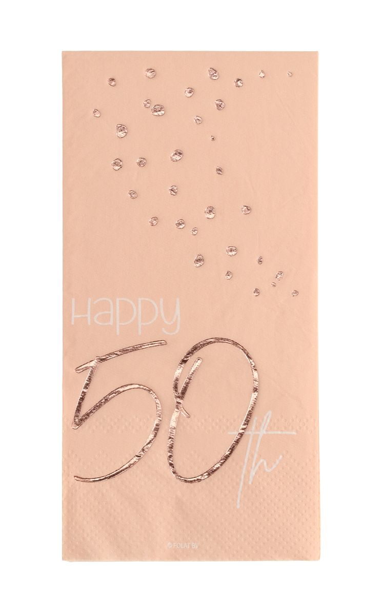 Servetten elegant lush blush 50 jaar 10 stuks