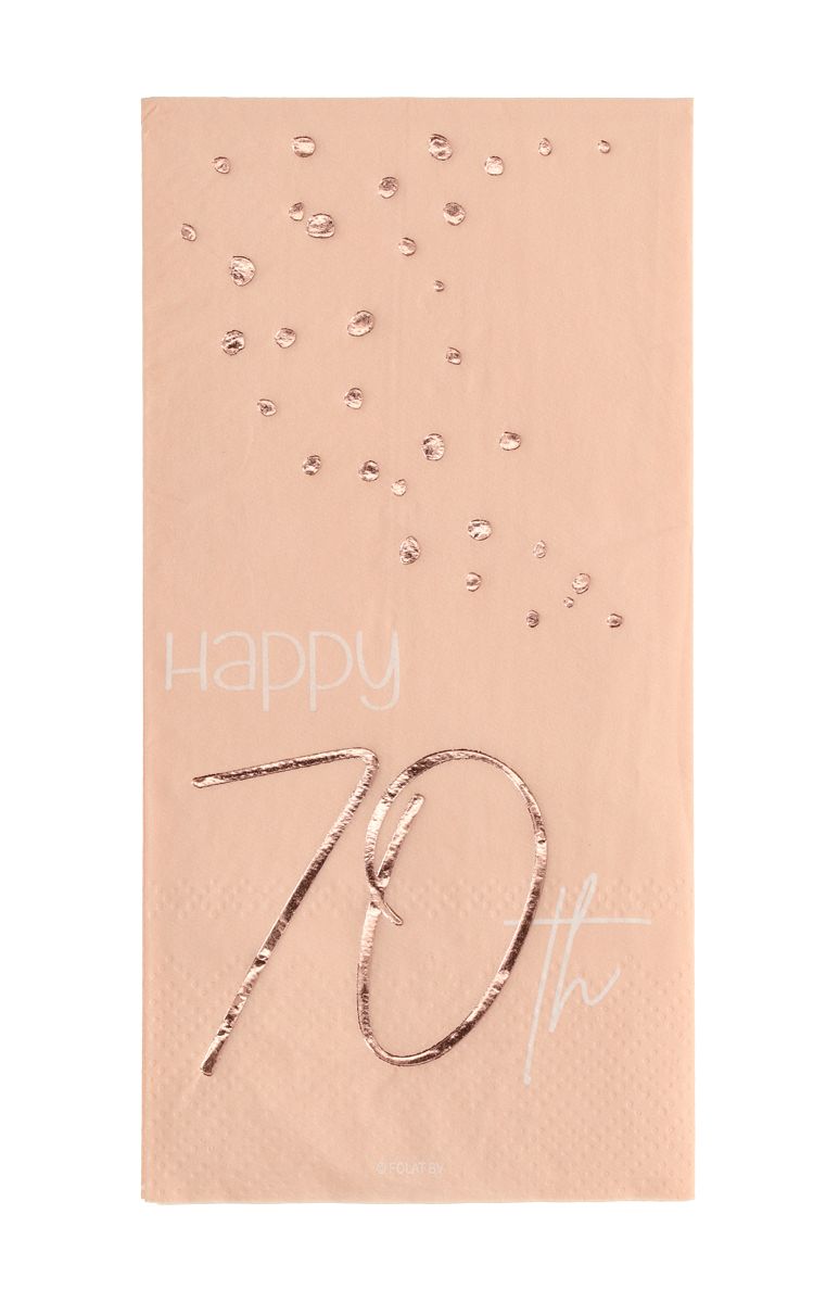 Servetten elegant lush blush 70 jaar 10 stuks