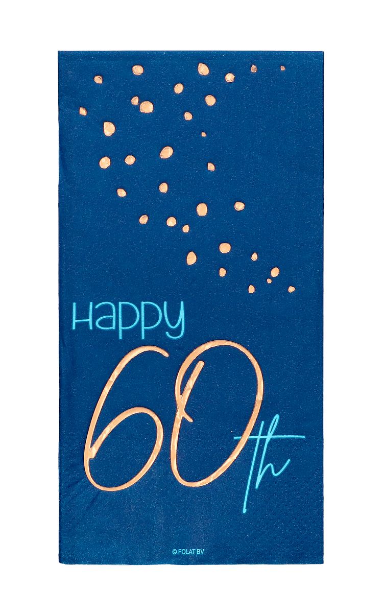 Servetten elegant true blue 60 jaar 10 stuks