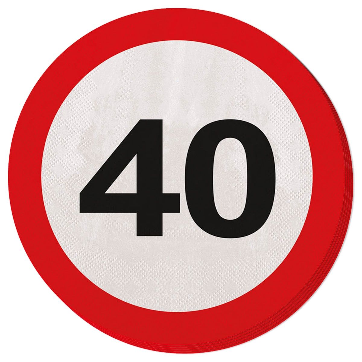 Servetten Verkeersbord 40 Jaar 20 Stuks