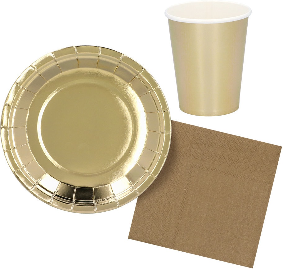 Servies Set Kinderfeestje Goud 6 stuks