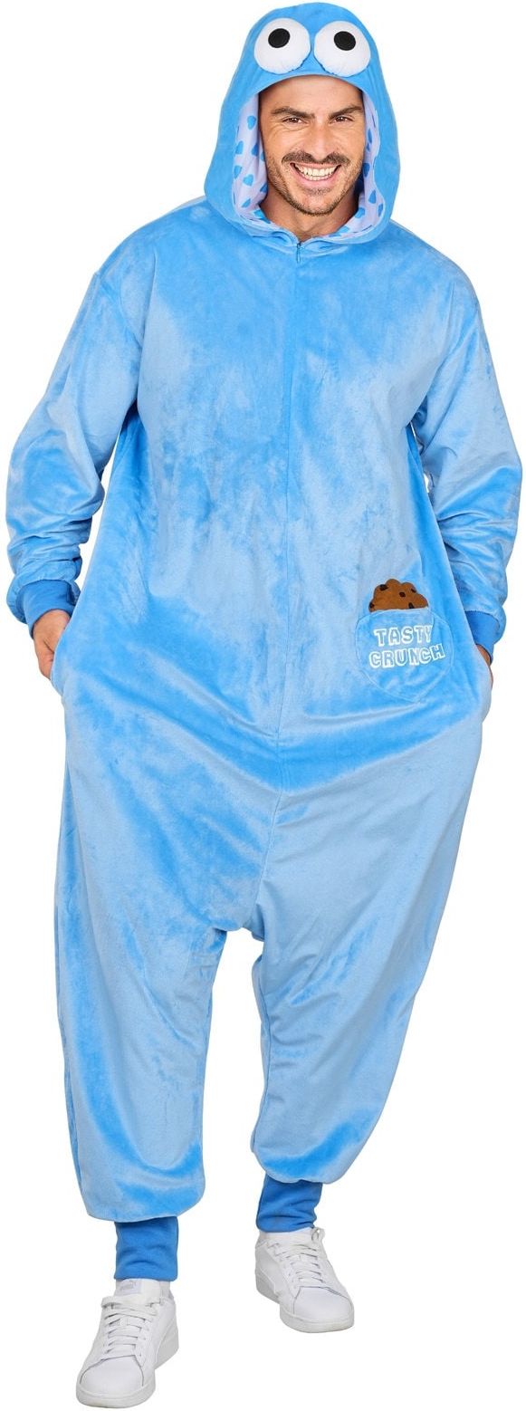 Sesamstraat Koekiemonster Onesie Blauw Volwassenen
