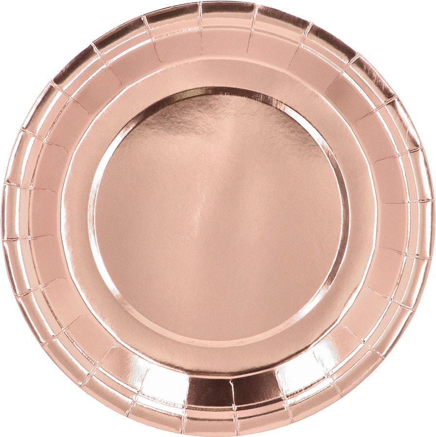 Set 6 papieren bordjes Roségoud