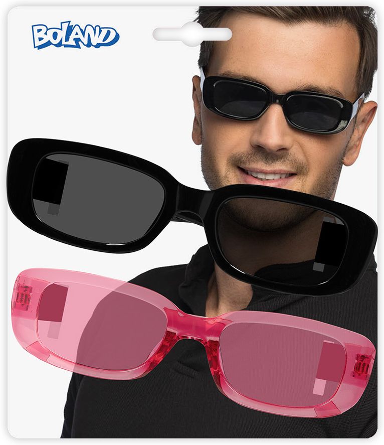 Set Van 2 Techno Festivalbrillen Zwart Roze