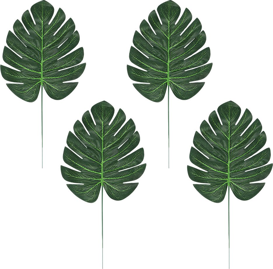 Set Van 4 Nep Groene Palmbladeren Hawaii