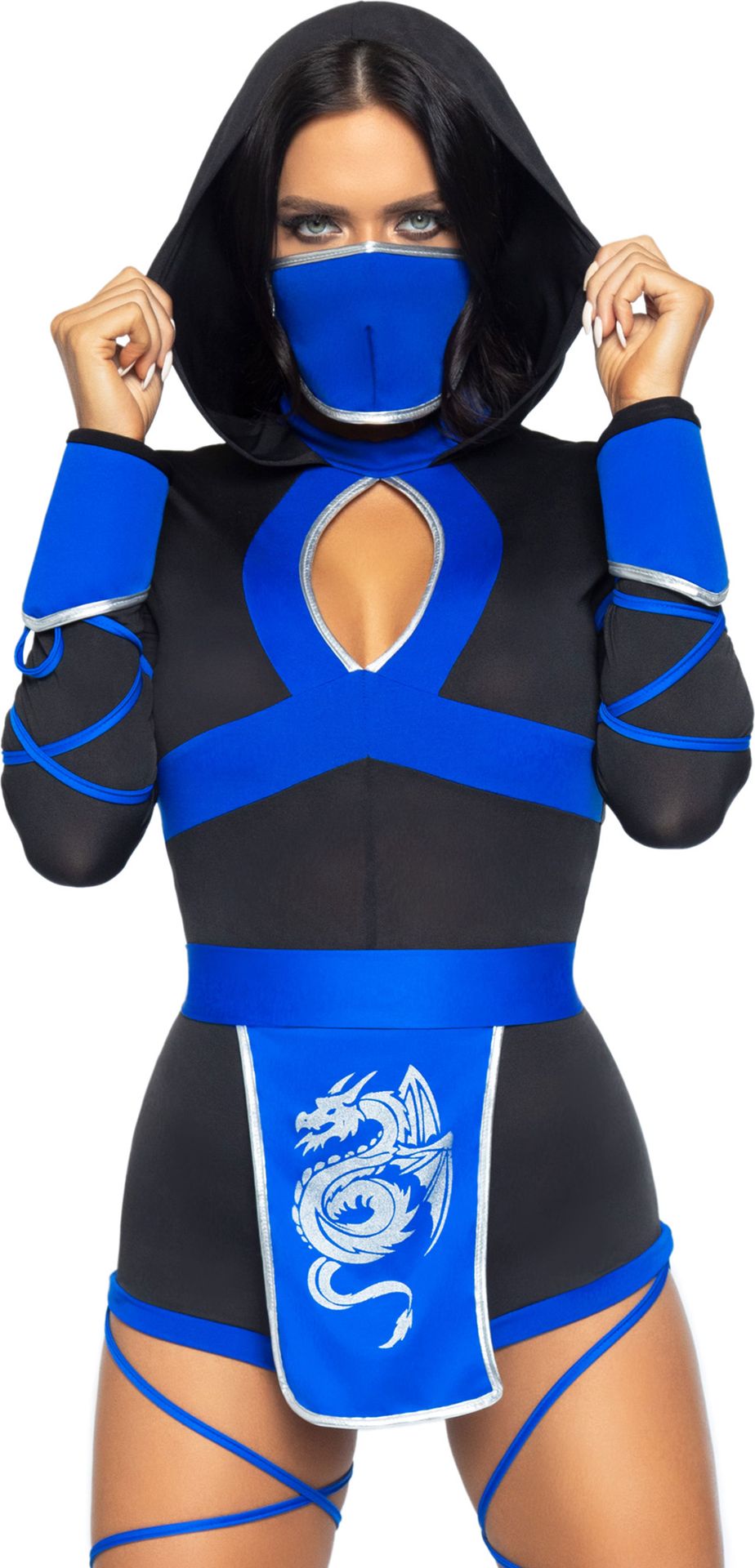 Sexy blauwe ninja outfit