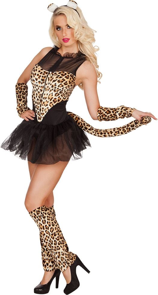 Sexy cheetah outfit dames met staart