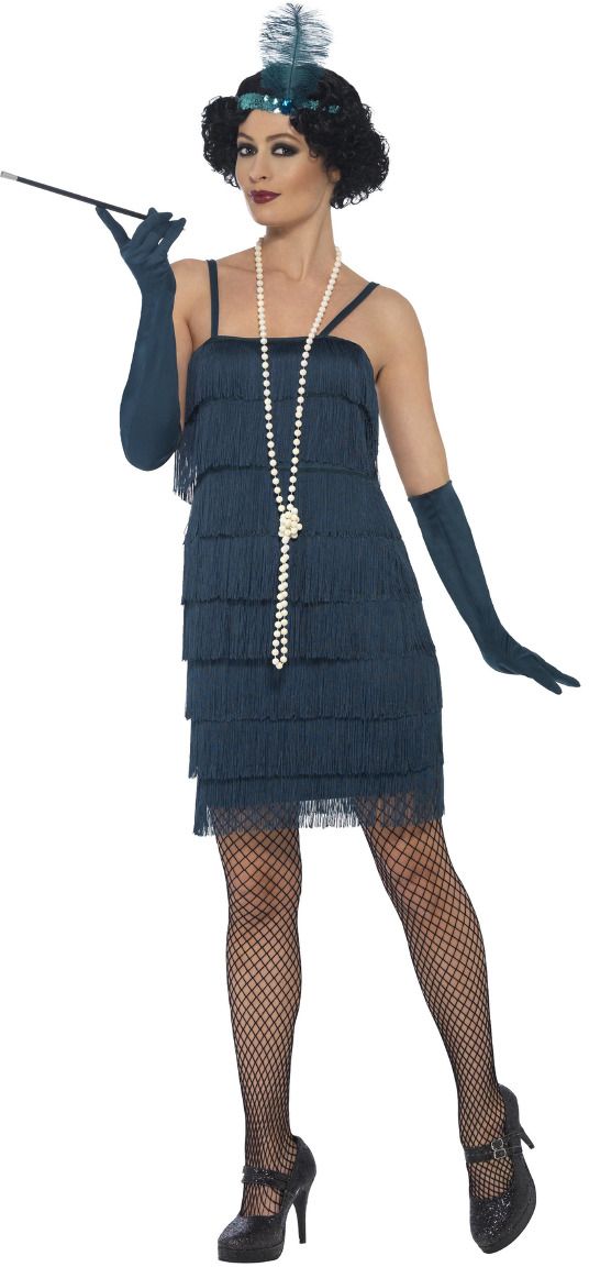 Sexy flapper Gatsby blauw