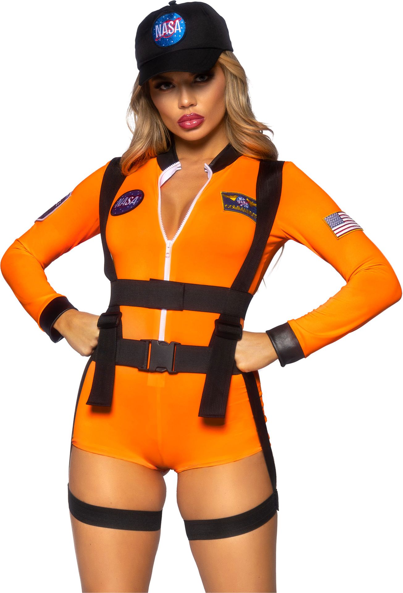 Sexy oranje ruimte outfit