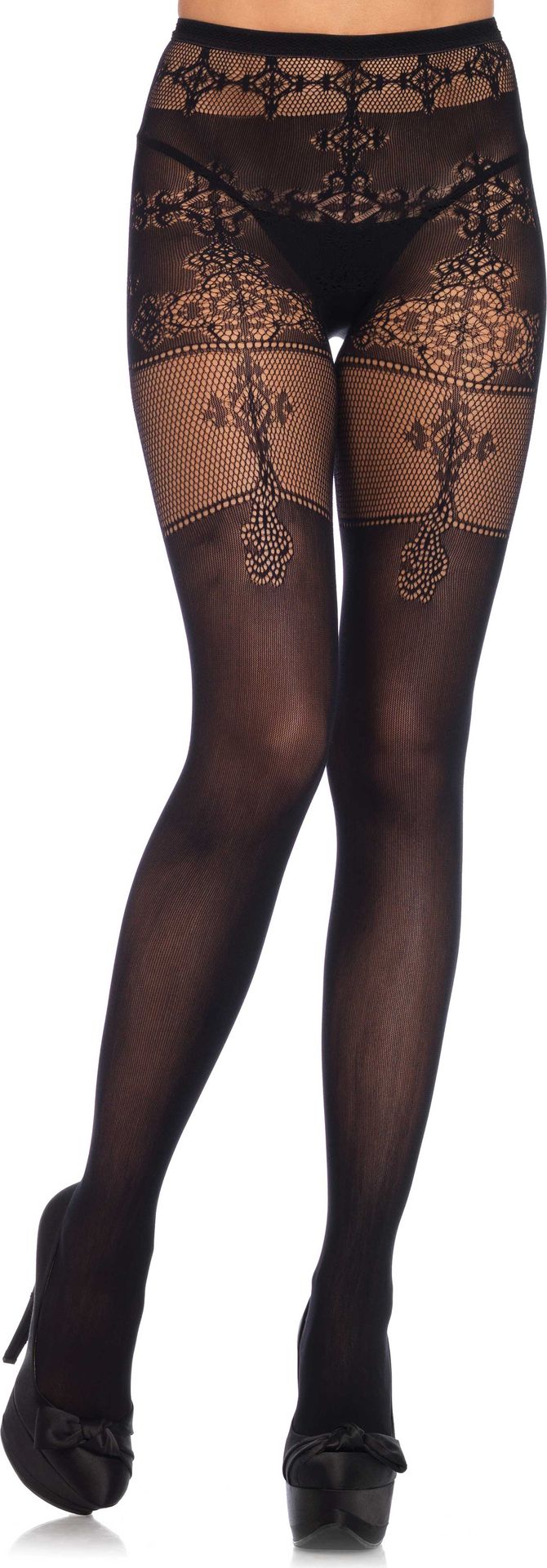 Sexy panty met opaque kant motief