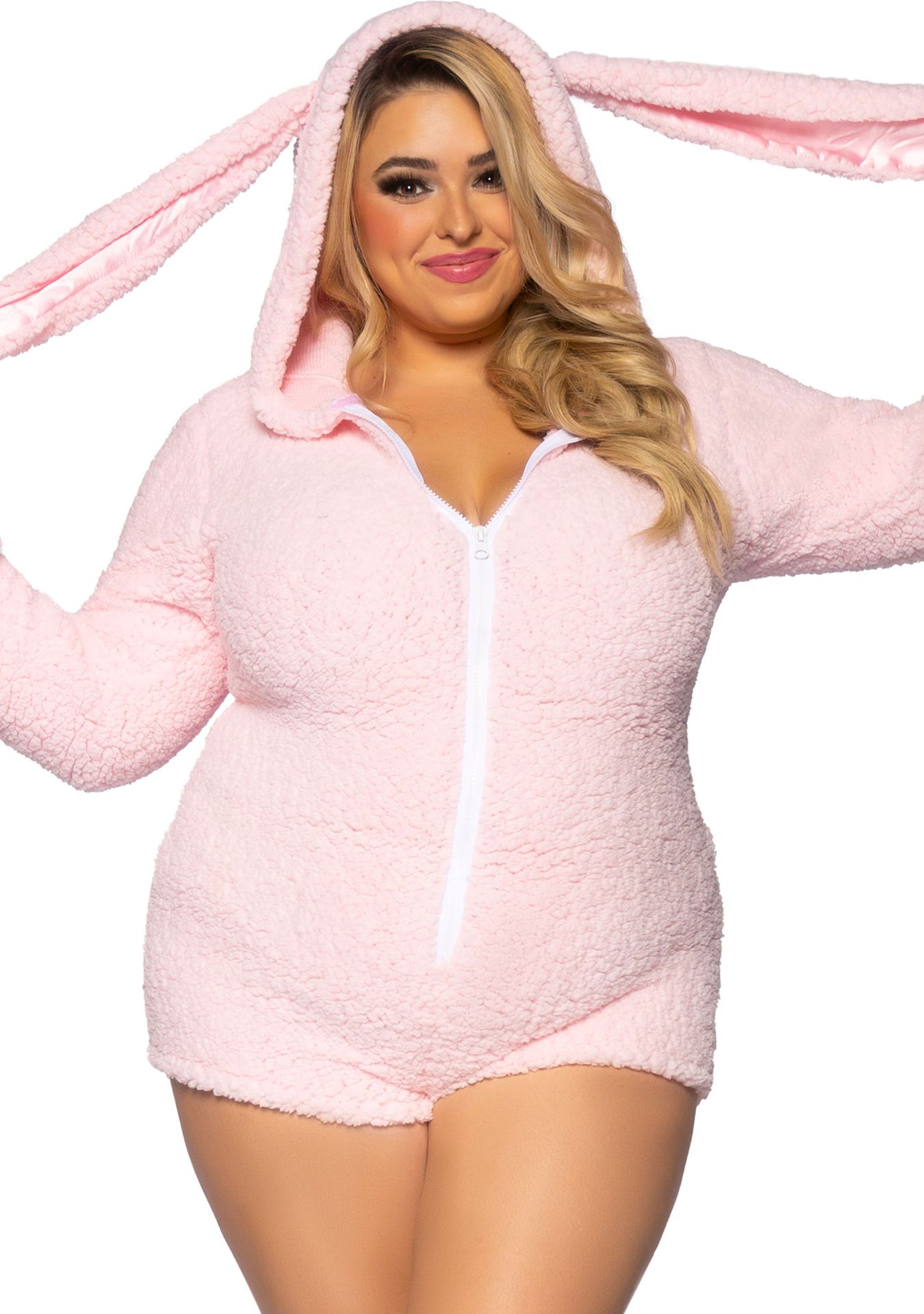 Sexy plus size konijn fleece outfit dames