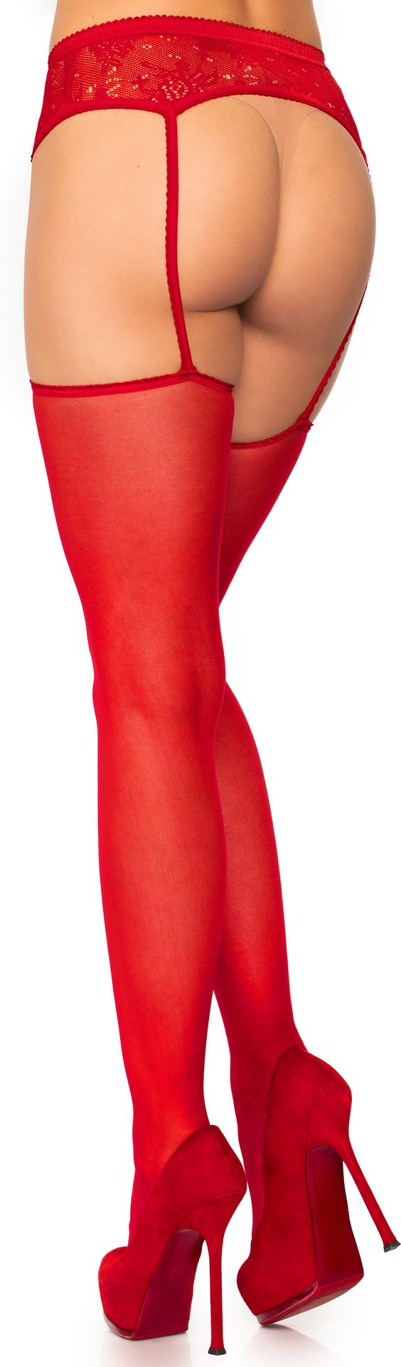 Sexy rode panty met jarretel