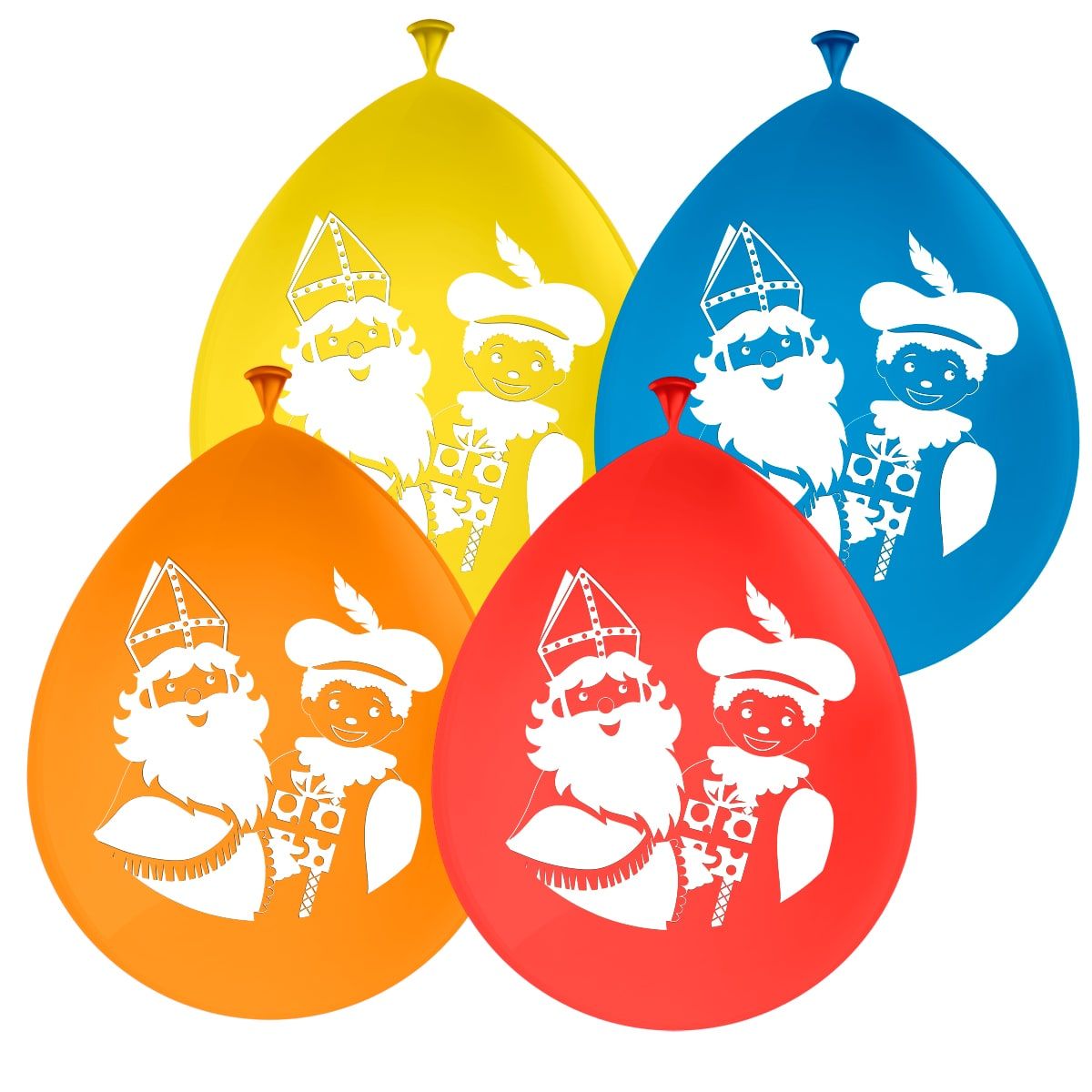Sinterklaas en piet ballonnen 8 stuks