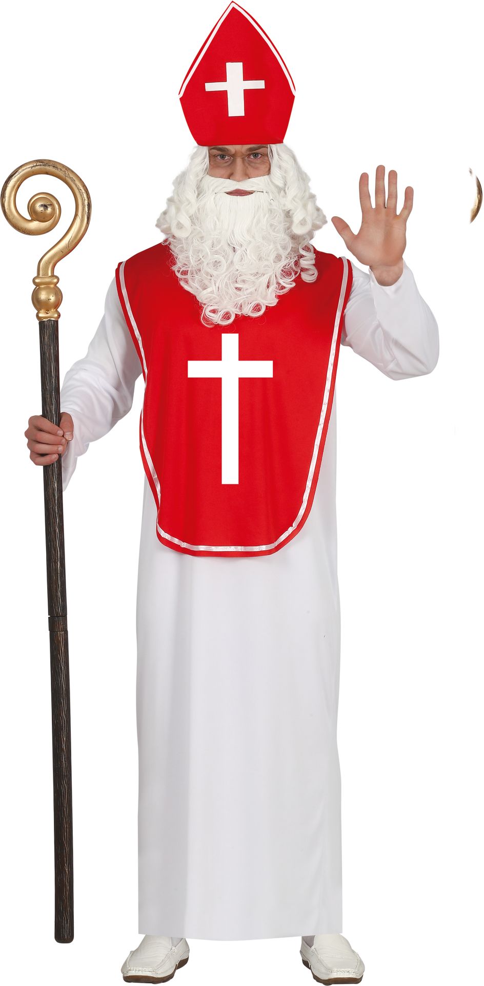 Sinterklaas outfit wit met rood heren