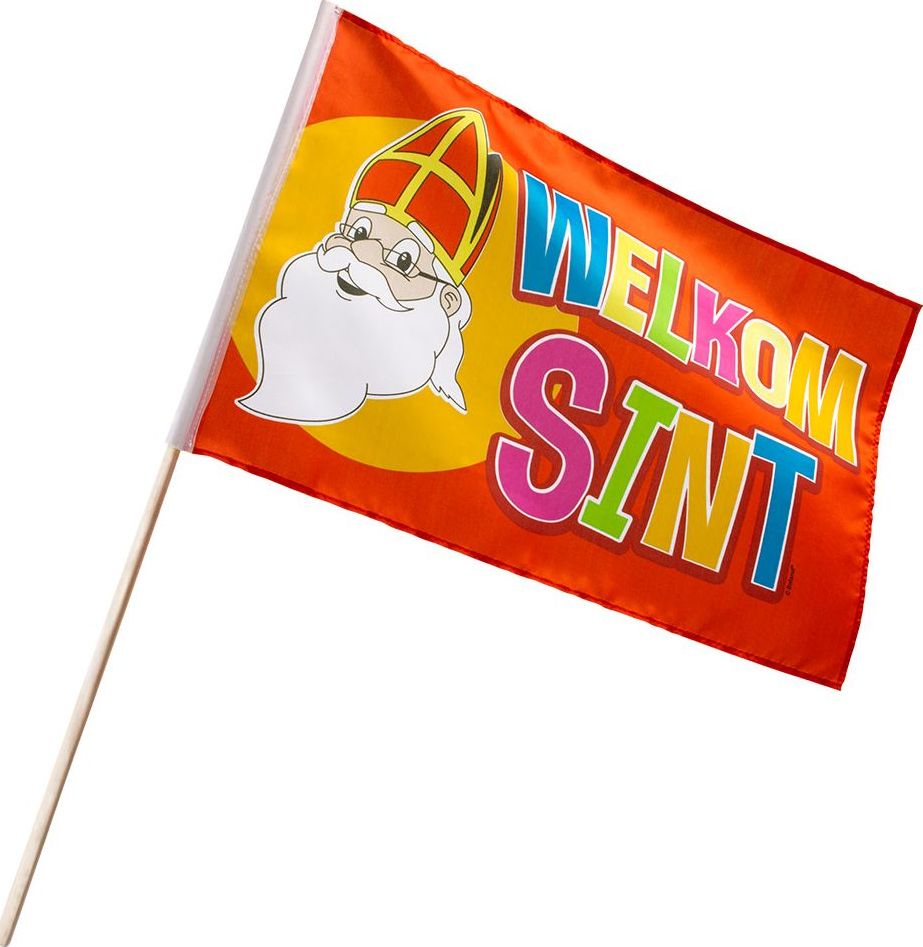 Sinterklaas zwaaivlag welkom sint