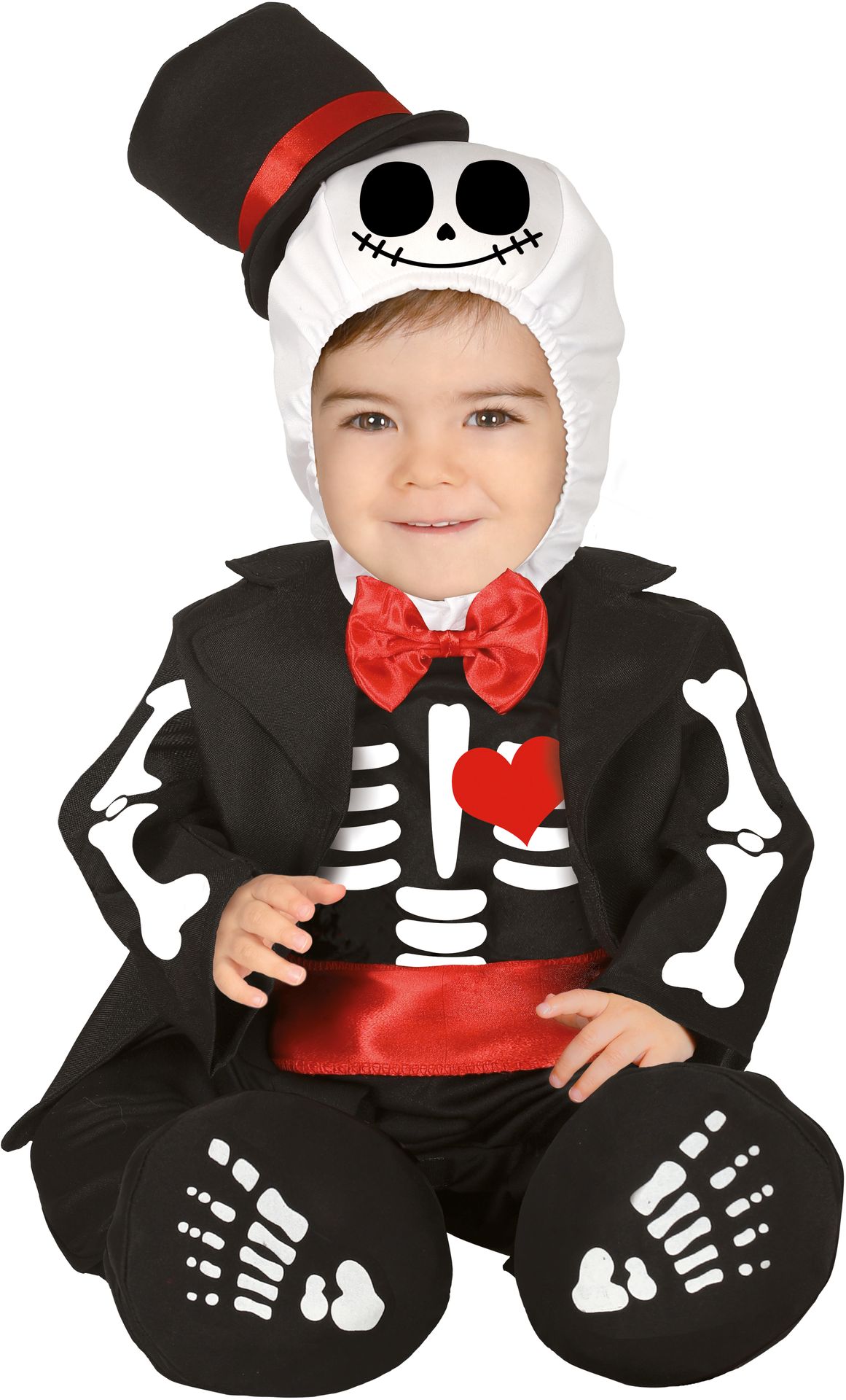 Skelet baby kostuum