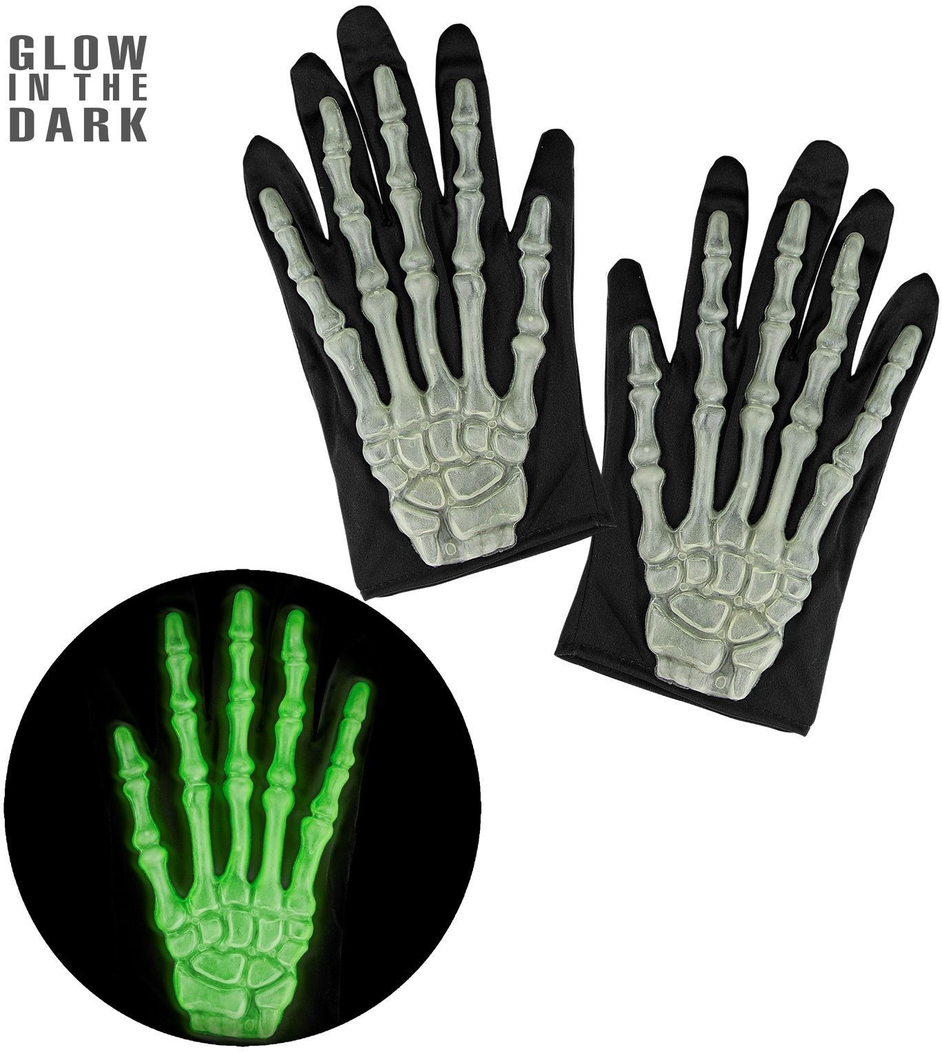 Skelet handschoenen glow in the dark