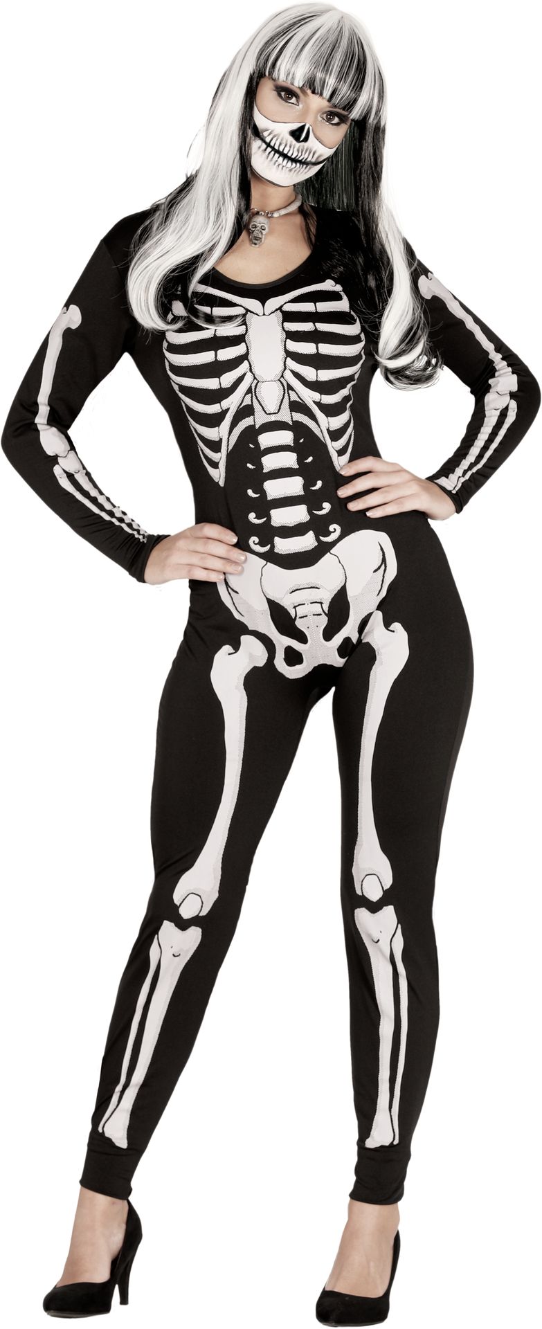 Skelet jumpsuit dames