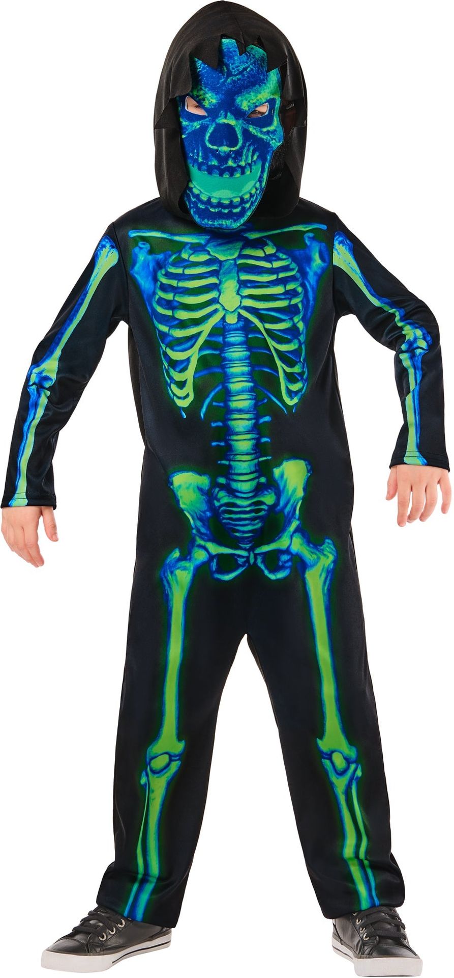 Skelet Outfit Jongens Neon Groen