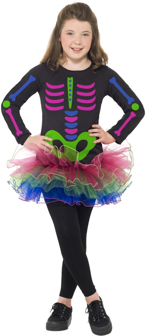 Skelet pakje meisjes neon
