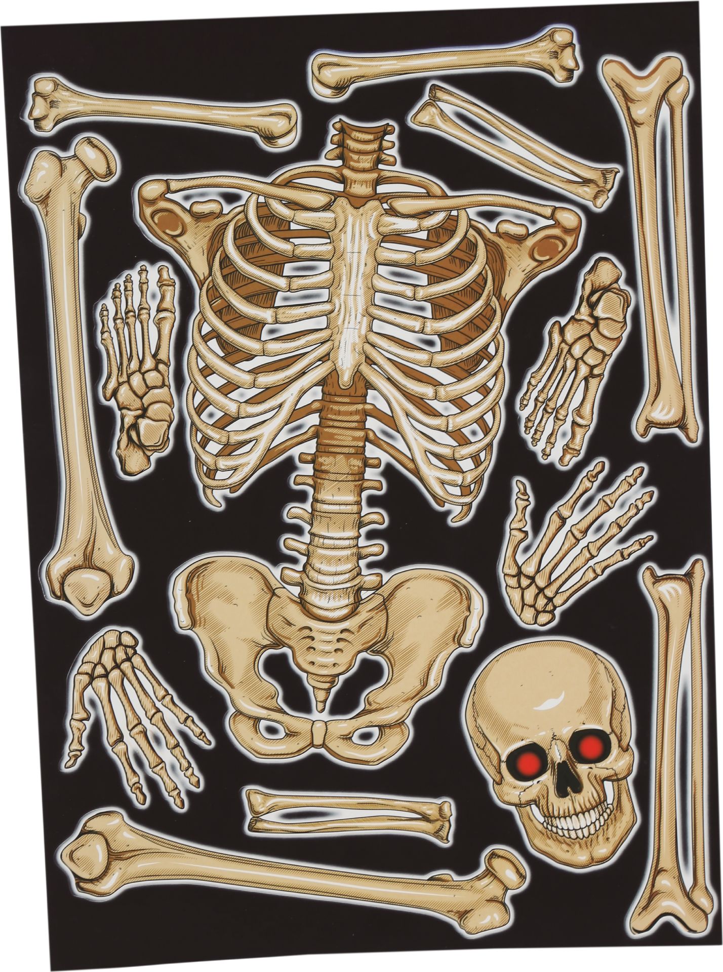 Skelet raamstickers Halloween