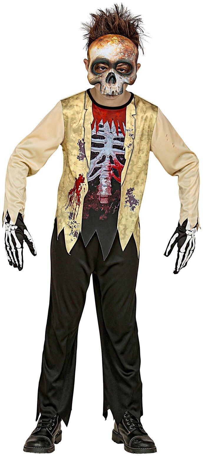 Skelet zombie outfit jongens