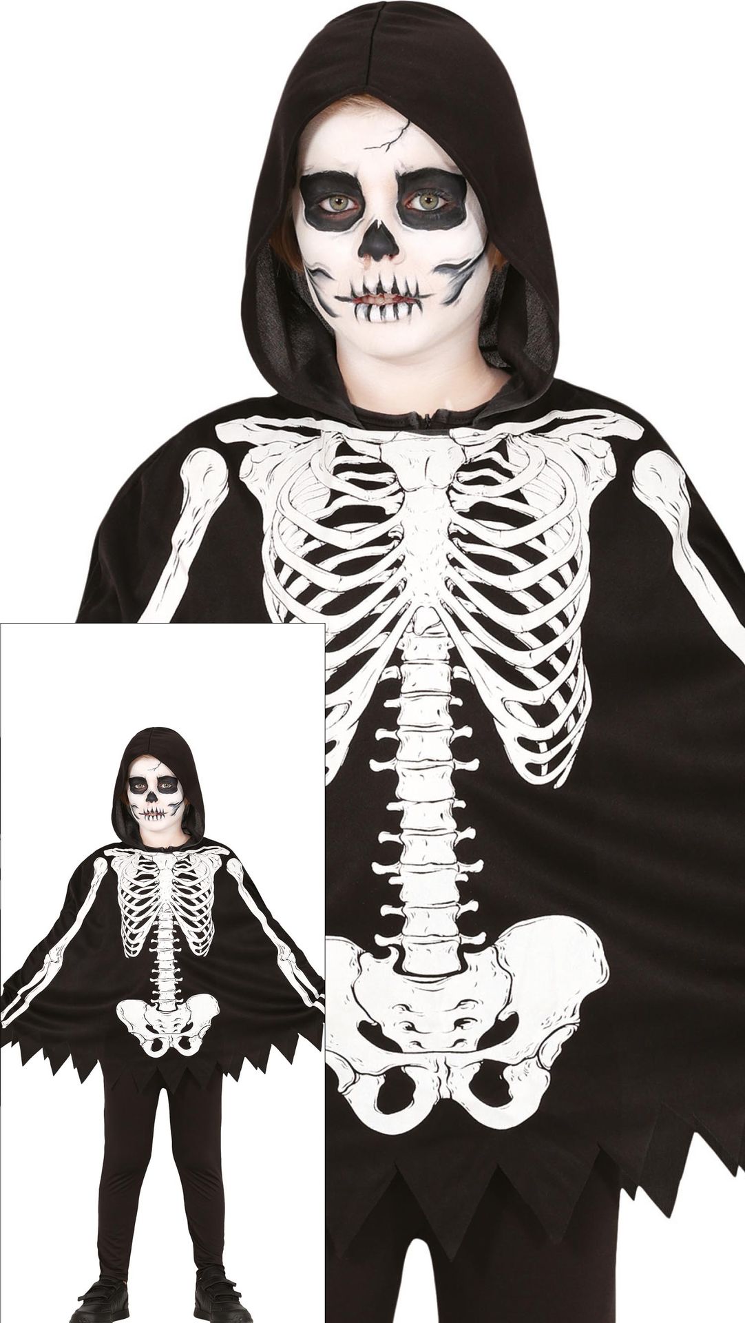 Skeleten poncho halloween kind