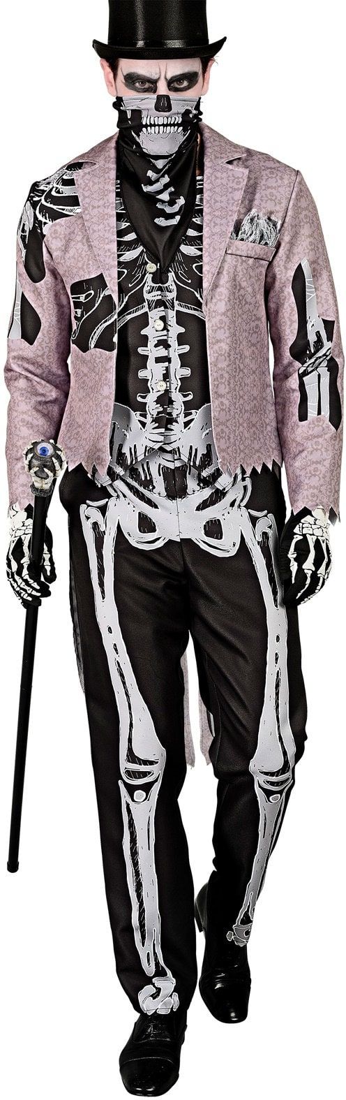 Skeletgroom Pak Mannen Grijs