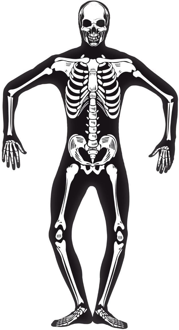 Skeletten morphsuit heren