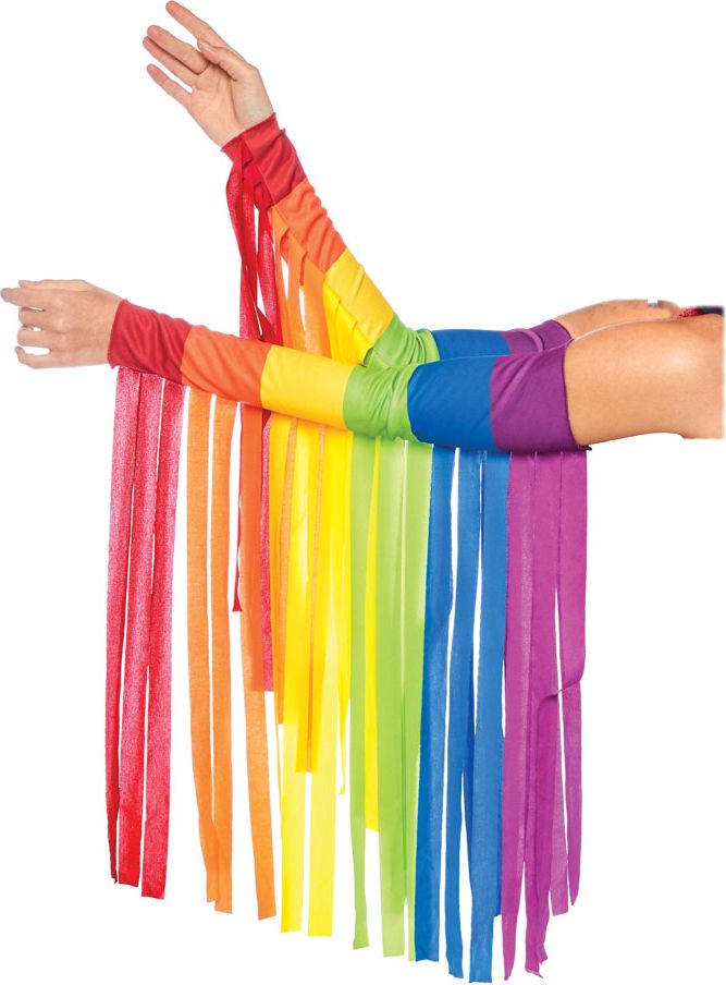 Sliertjes regenboog armwarmer