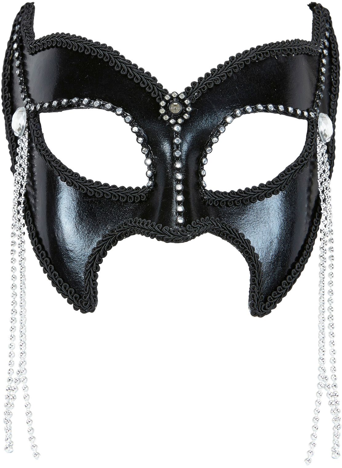 SM oogmasker met strass stenen zwart