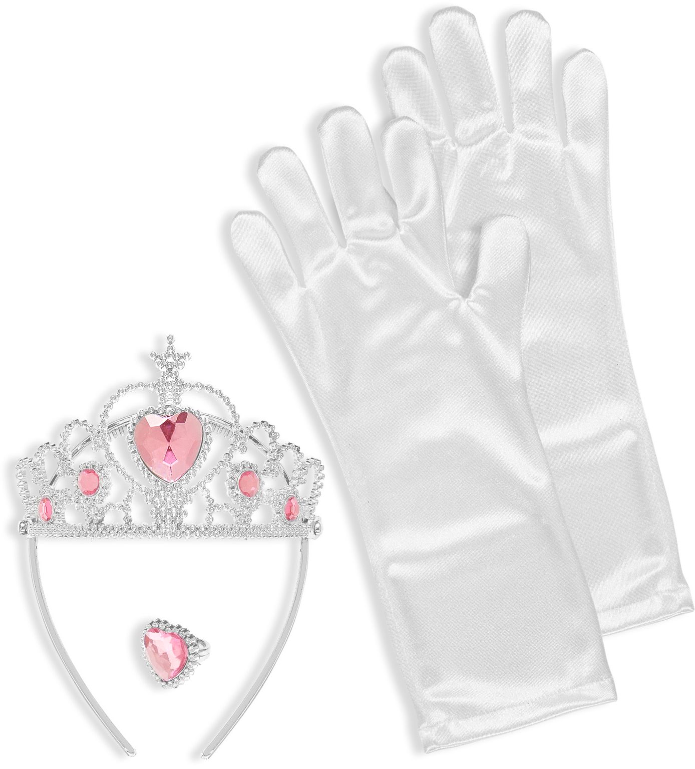 Sneeuwprinses ring, tiara en handschoenen