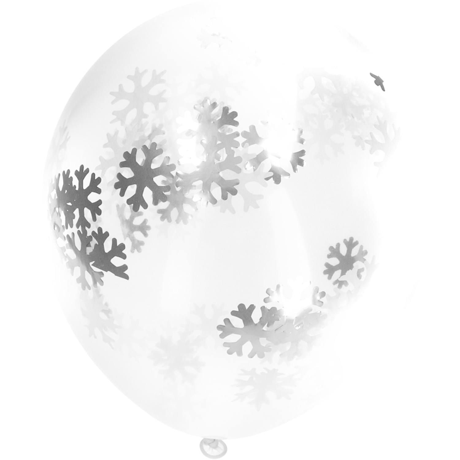 Sneeuwvlokken confetti ballonnen 4 stuks