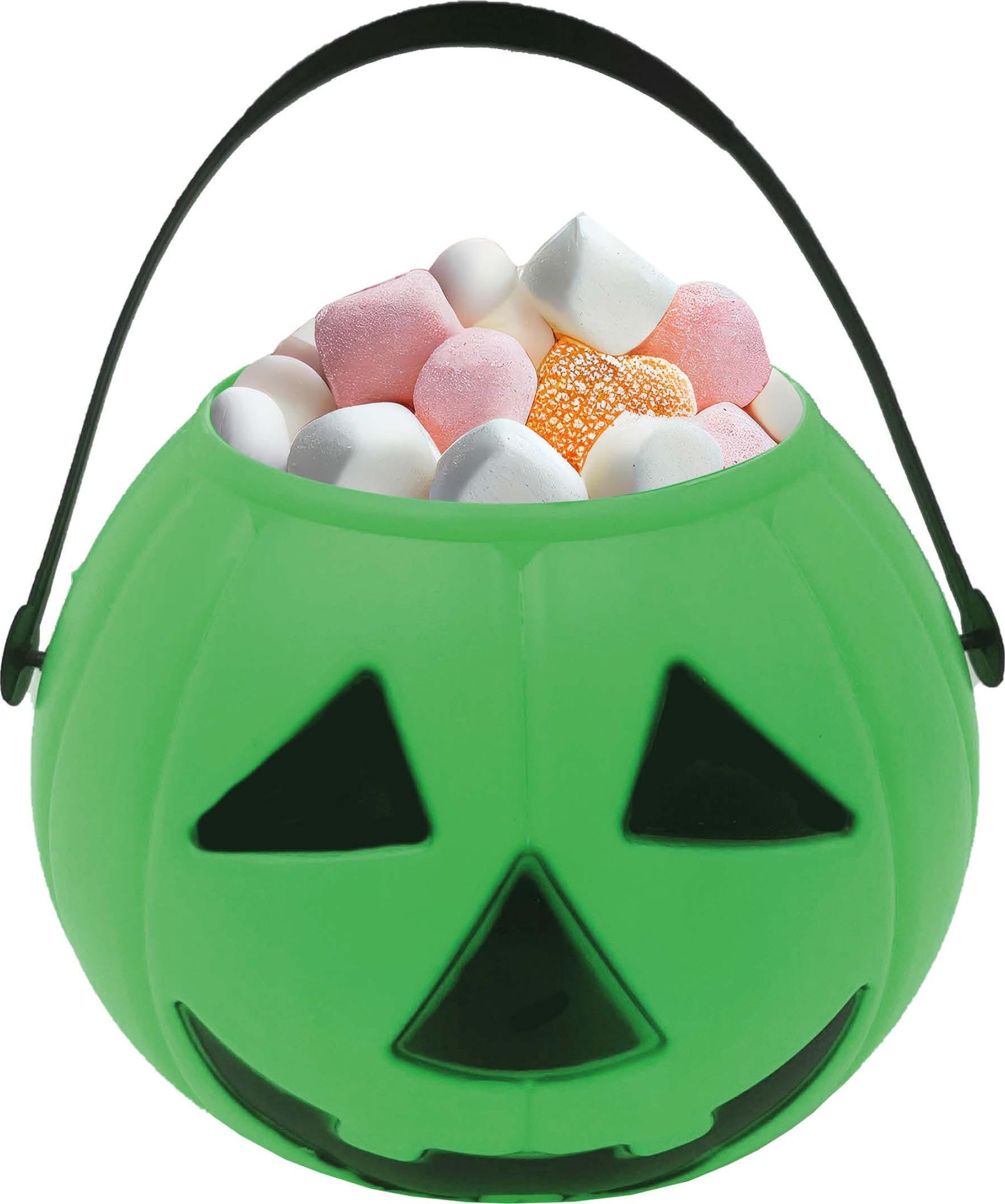 Snoepemmer pompoen groen 15 cm halloween
