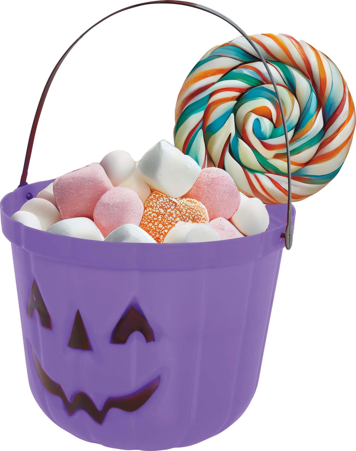 Snoepemmer pompoen paars 20 cm halloween