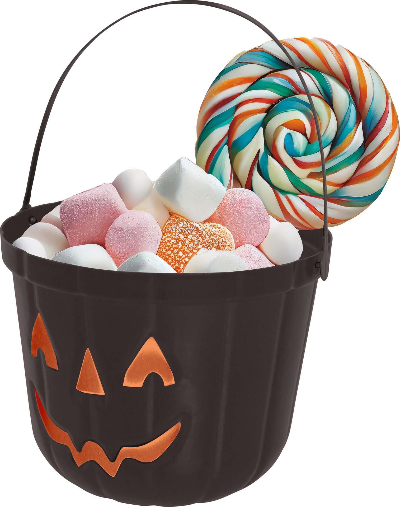 Snoepemmer Pompoen Zwart 20 Cm Halloween