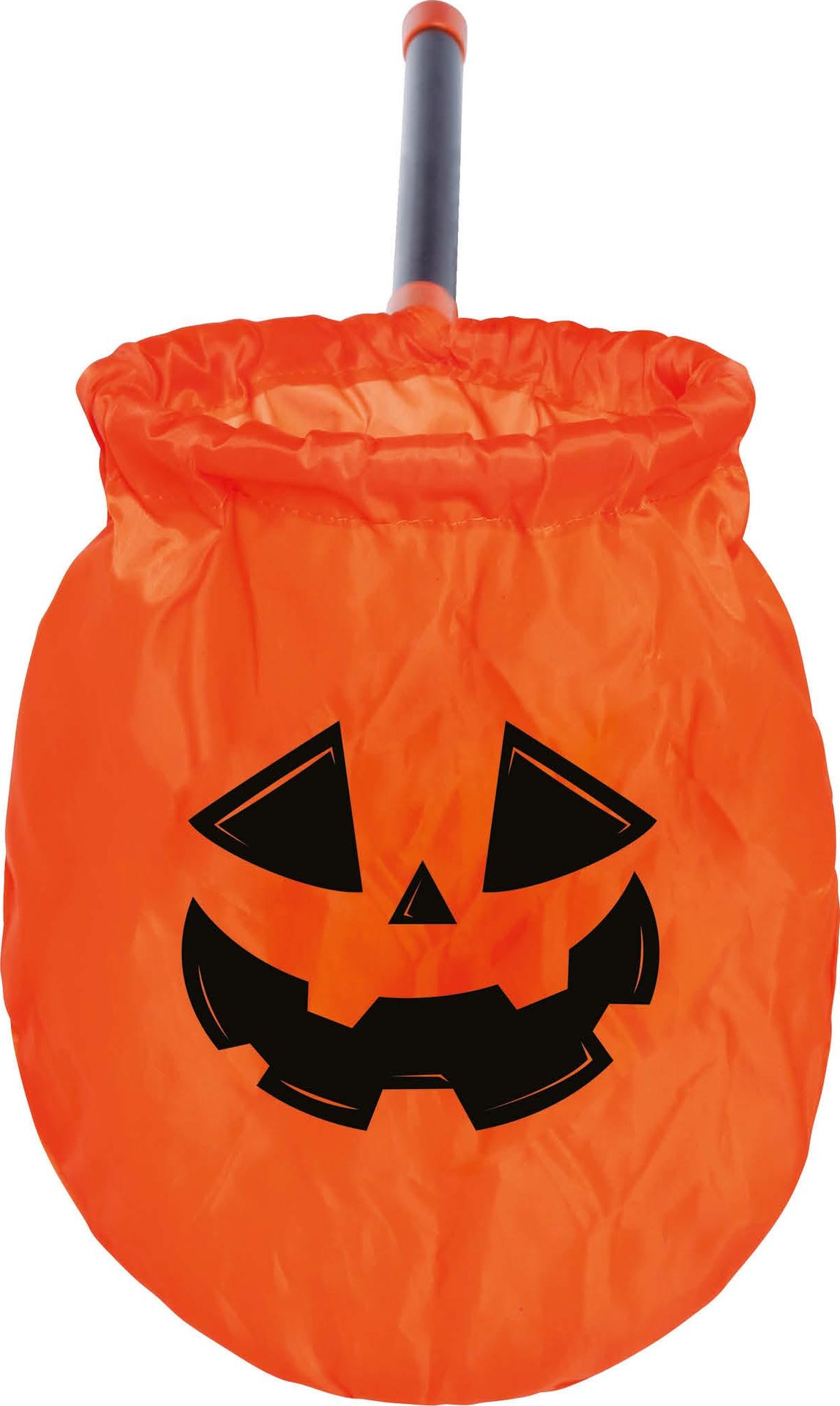 Snoepzak pompoen met stok halloween